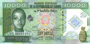 10.000 Francs Guinéens Gedenkausgabe 2010